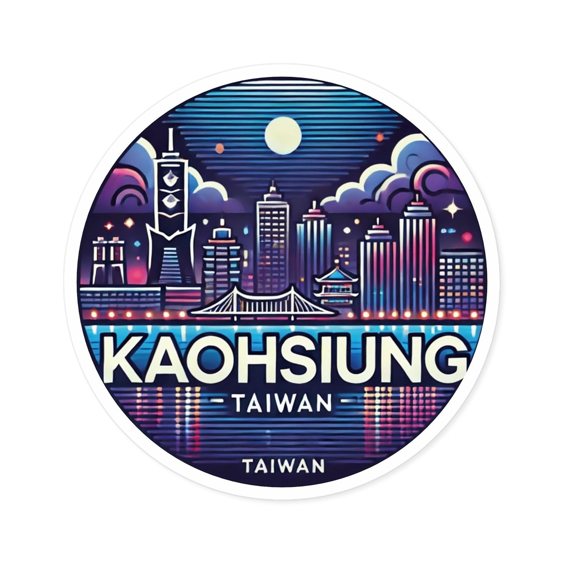 Kaohsiung Night Skyline sticker